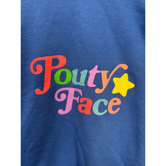 Addison Rae Pouty Face Cobalt Blue Crewneck Sweater Womens Size Medium - Picture 3 of 5